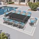 Option Black table with blue cushion chair