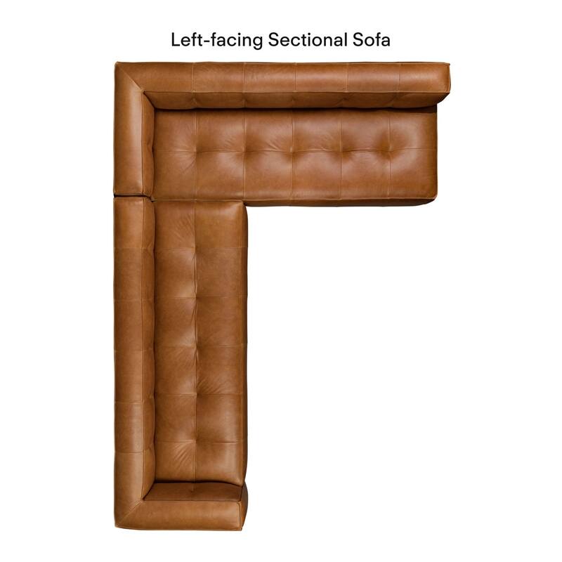 Poly & Bark Capa Genuine Leather Reversible Corner Sectional Sofa