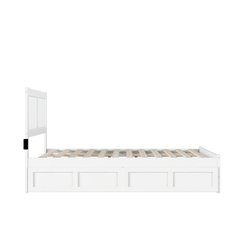 Tahoe Full Bed with Footboard and 2 Drawers in White