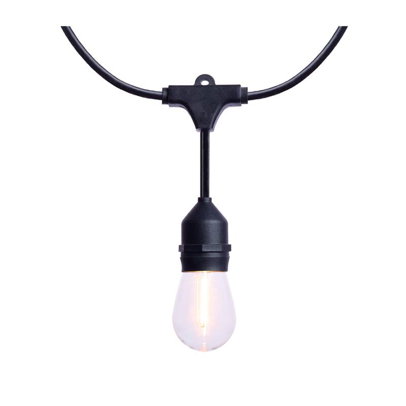 60 Foot LED String Light 24-S14 Lamps Medium Base 2200K CCT Black