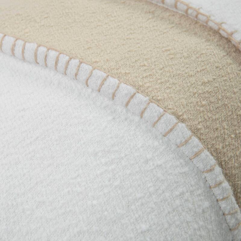 Rizzy Collection Beige and Ivory Stripe Modern Lumbar Throw Pillow