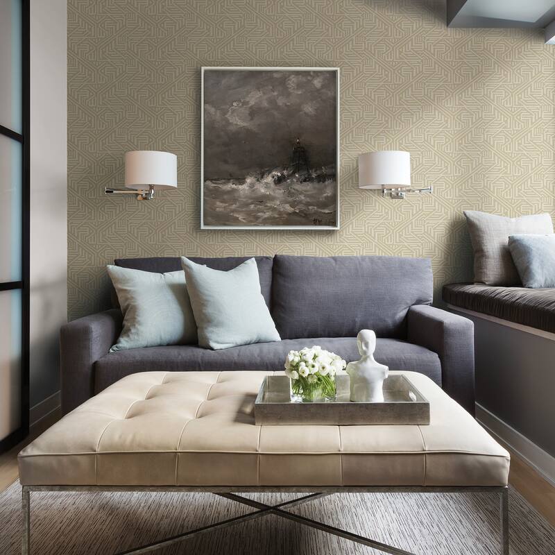 A-Street Prints Nambiti Cream Geometric Wallpaper