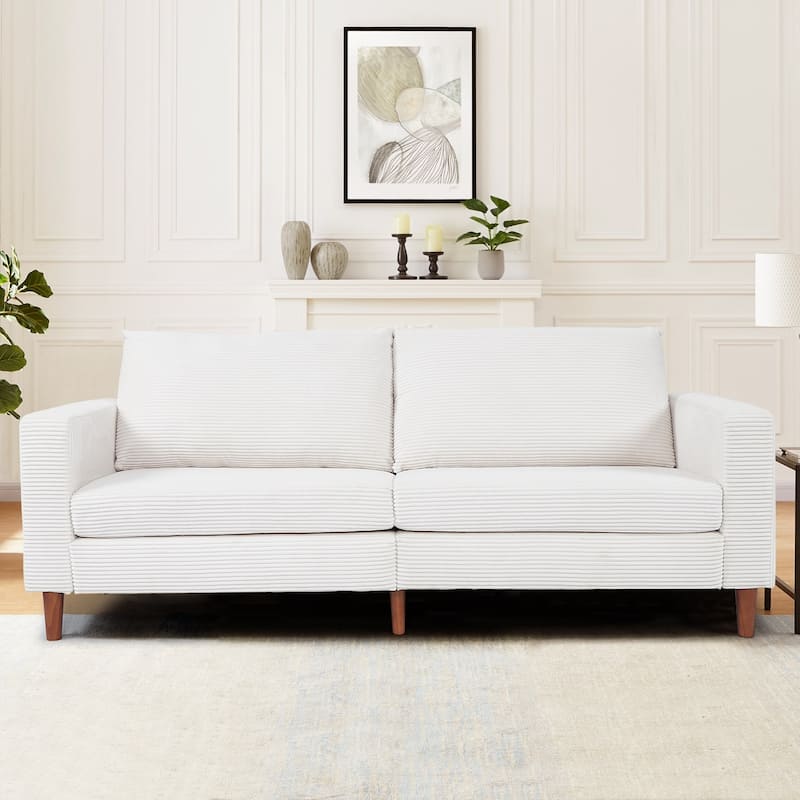 74" Sofas for Living Room, Corduroy Love Seat Couches, Small Couch with 2 Pillow ,, Easy Assembly Sofa for Small Spaces