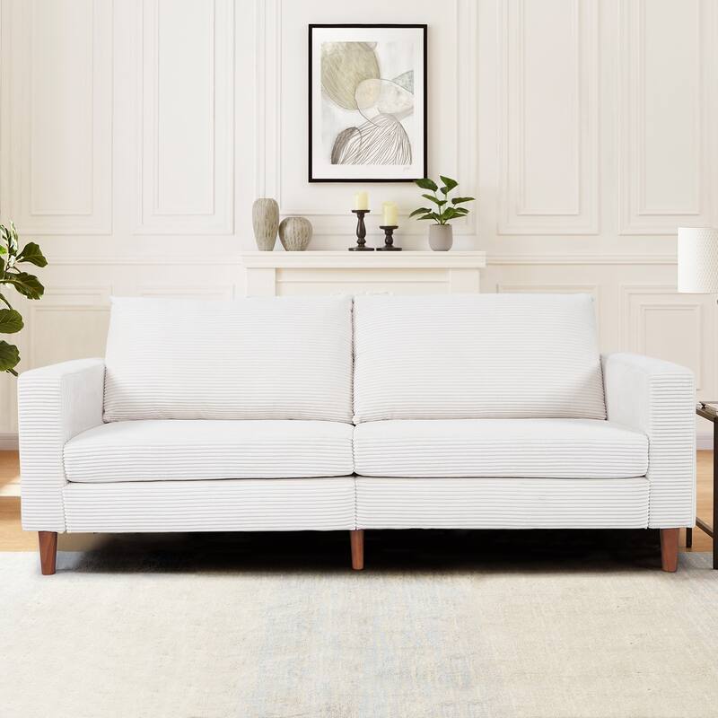82.7" Sofas for Living Room, Comfy Love Seat Couches, Corduroy Loveseat Sofa,, Easy Assembly for Small Spaces