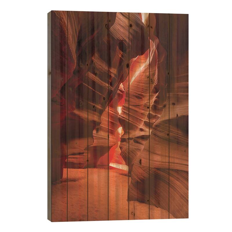 Antelope Canyon Print On Wood by Paul Rommer - Multi-Color - 26x18x1.5