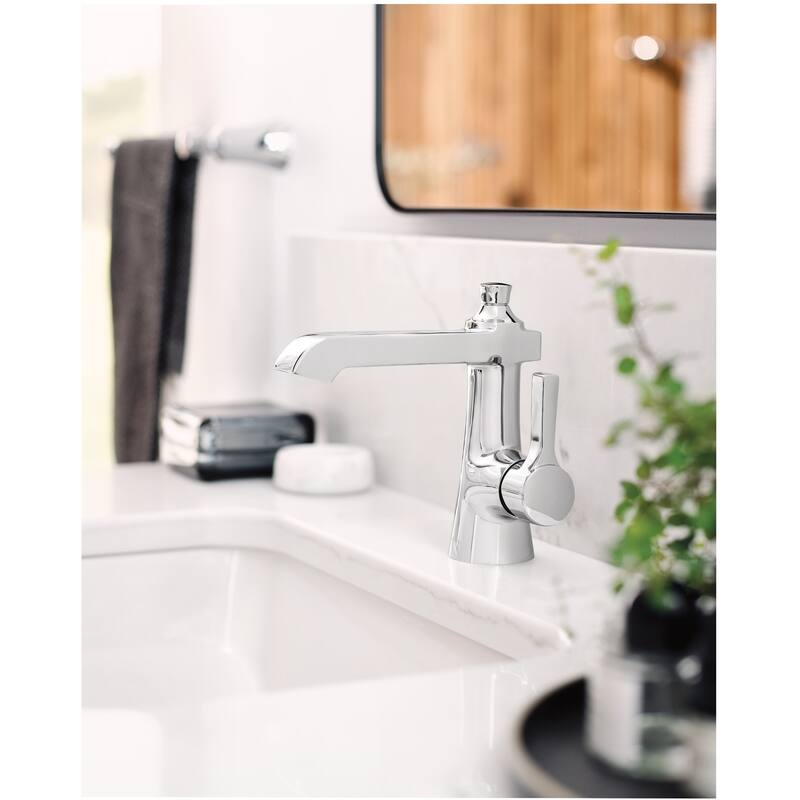 Moen Flara 1.2 GPM Single Hole Bathroom Faucet with Pop-Up Drain