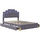 preview thumbnail 49 of 52, Velvet LED Platform Bed with Drawers & Lights