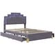preview thumbnail 22 of 52, Velvet LED Upholstered Platform Bed with RGB Lights