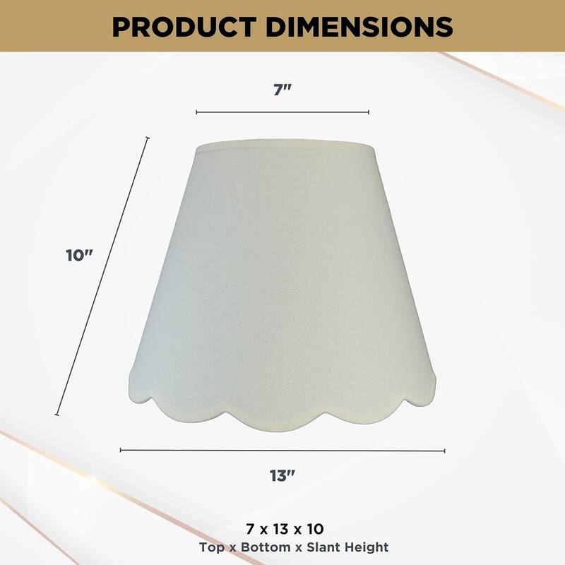 Royal Designs Scallop Empire Lamp Shade Set of 2 - 7 x 13 x 10