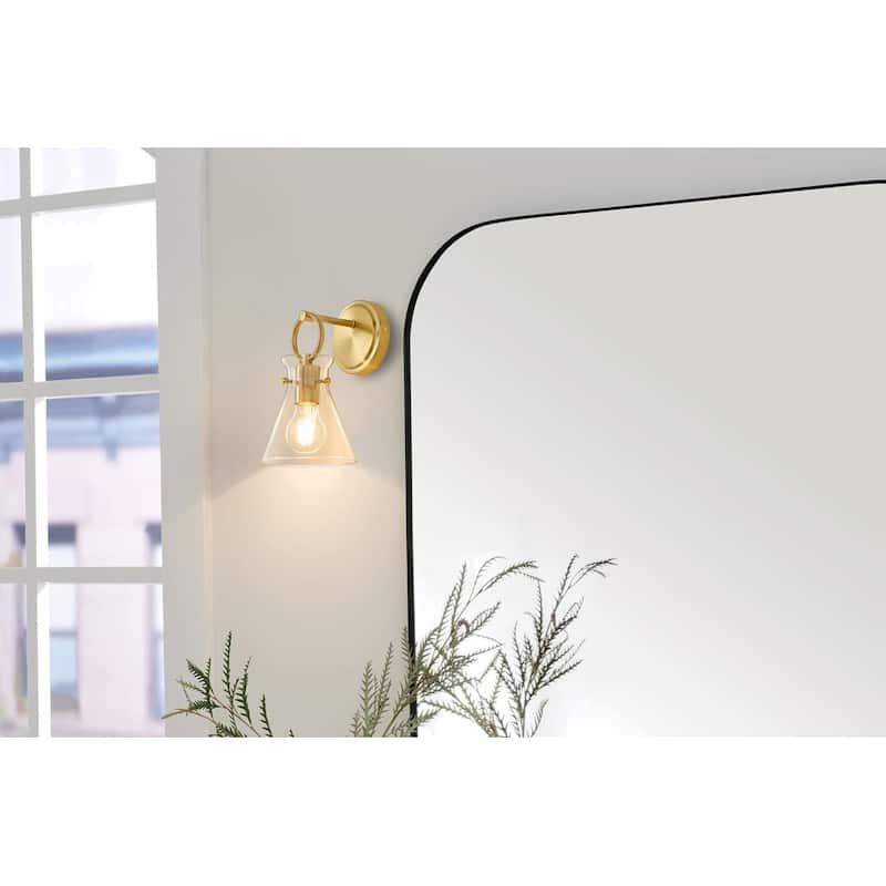 1 Light light bulb brushed gold light fixtures glass, metal wall lights