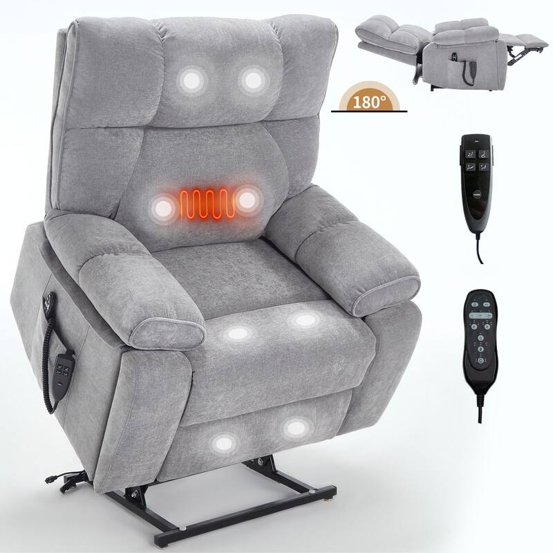 350 LBS Large Electric Power Lift Recliners with Hidden Cup Holders