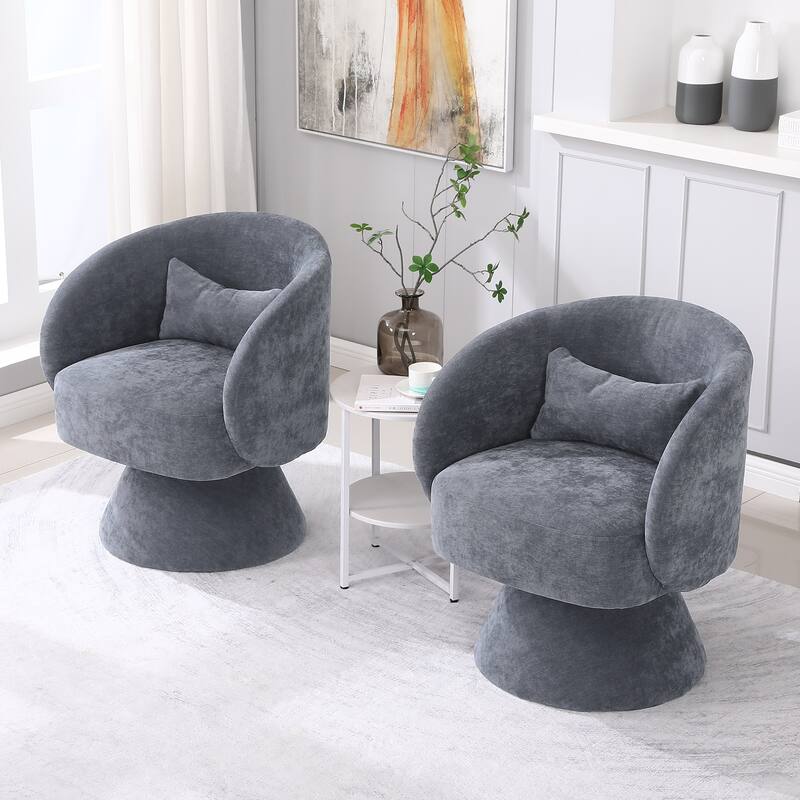 Upholstered Swivel Armchair (Set of 2)