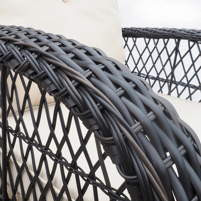 Outdoor Wicker Rocker Swivel Patio Bistro Set