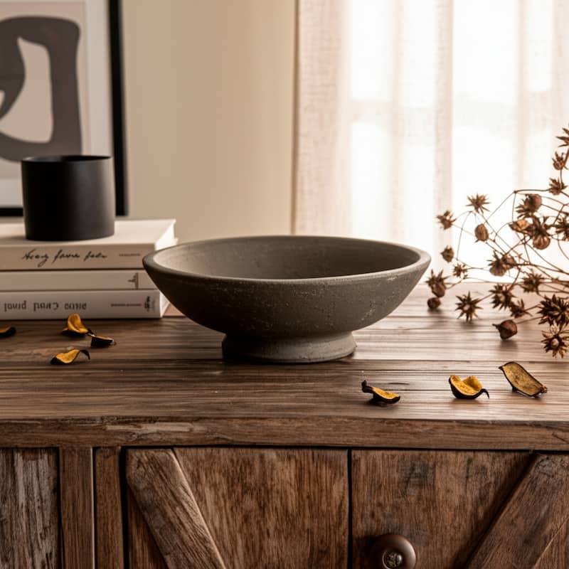 Terracotta Decorative Bowl Rustic Finish Diameter Weathered - 4" Brown - 11.5" x 11.5" x 3.75"