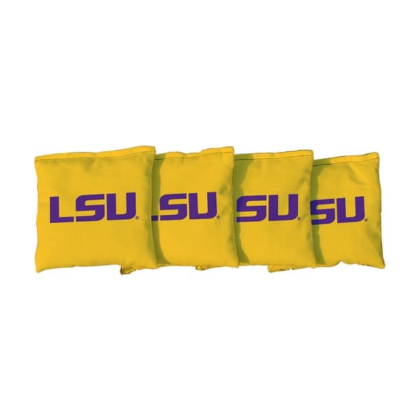 slide 2 of 3, Louisiana State University LSU Tigers Yellow Cornhole Bags All-Weather Resin Filled