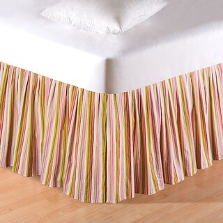Celine Stripes Queen Bed Skirt Drop Length: 18 inches - Bed Bath