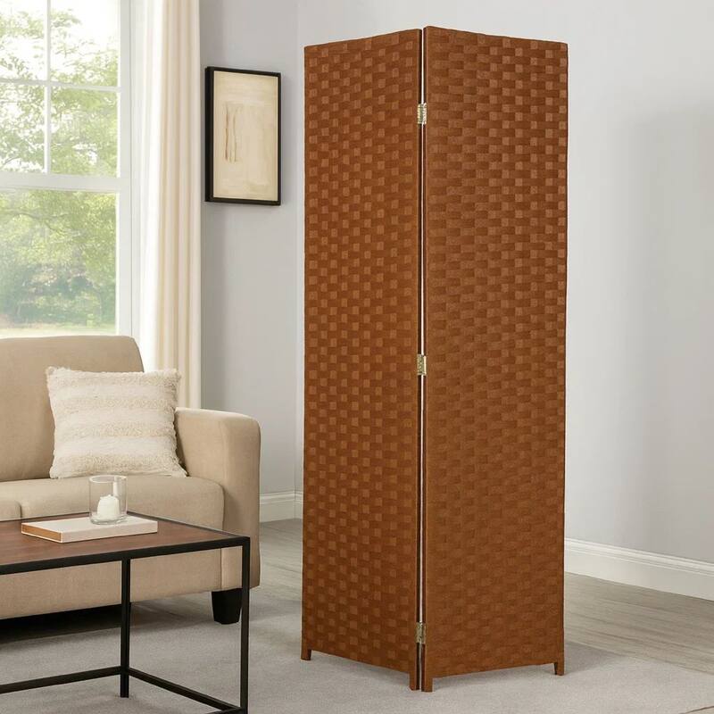 Wooden Foldable 3 Panel Room Divider with Streamline Design, Dark Brown