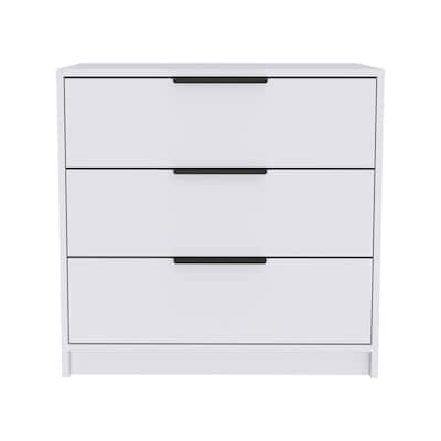 Wood Modern 3-Drawer Horizontal Dresser with Metal Handles