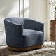 preview thumbnail 48 of 74, HULALA HOME Gema Modern 360°Swivel Chenille Ergonomic Barrel Accent Chair with Solid Wood Legs