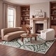 preview thumbnail 42 of 102, SAFAVIEH Handmade Capri Ilianka Wool Rug 3' Square - Dark Green/Ivory - Square