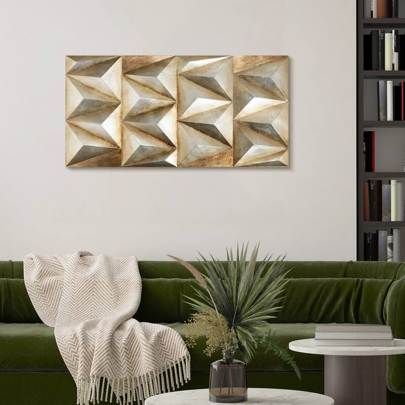 "Steel" Mixed Media Iron Hand Painted Dimensional Wall Art Sculpture