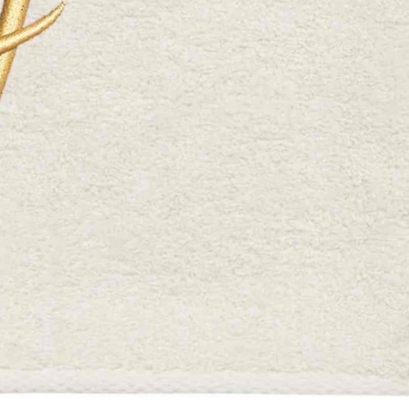 Avanti Linens Ivory/Gold Script Monogram Bath Towel Letter J - Bath Towel