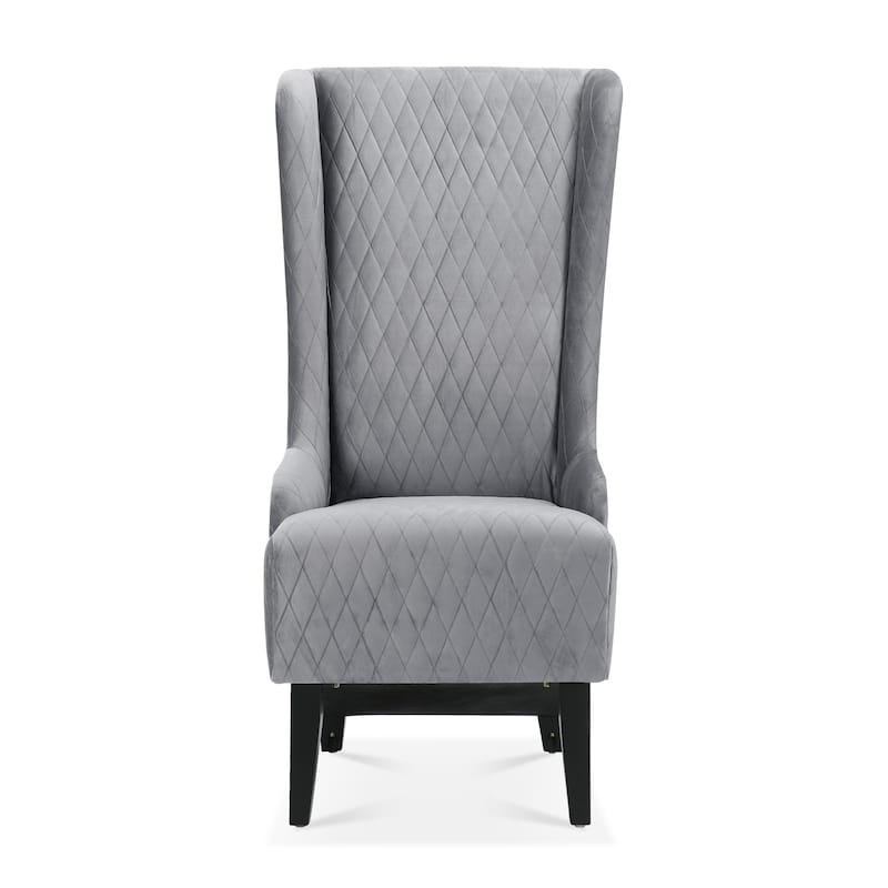 Gray 23.03" High Back Accent Chair with Solid Frame