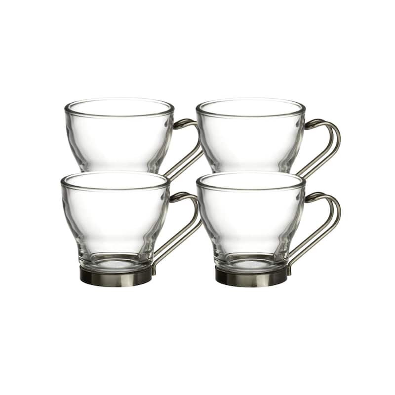 Bormioli Rocco Verdi Set of 4 Espresso Cups With Handle - 3.5 oz