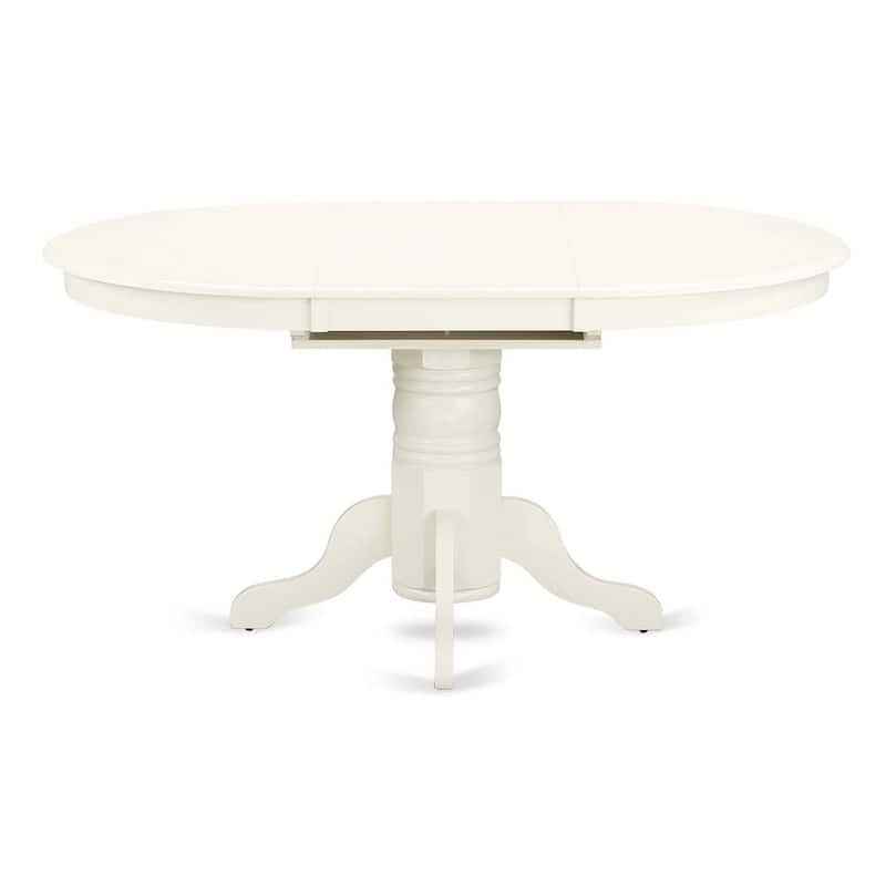 Round 36 Inch Solid Wood Dining Table with Antique Mahogany Finish and Pedestal Base for Small Dining Spaces