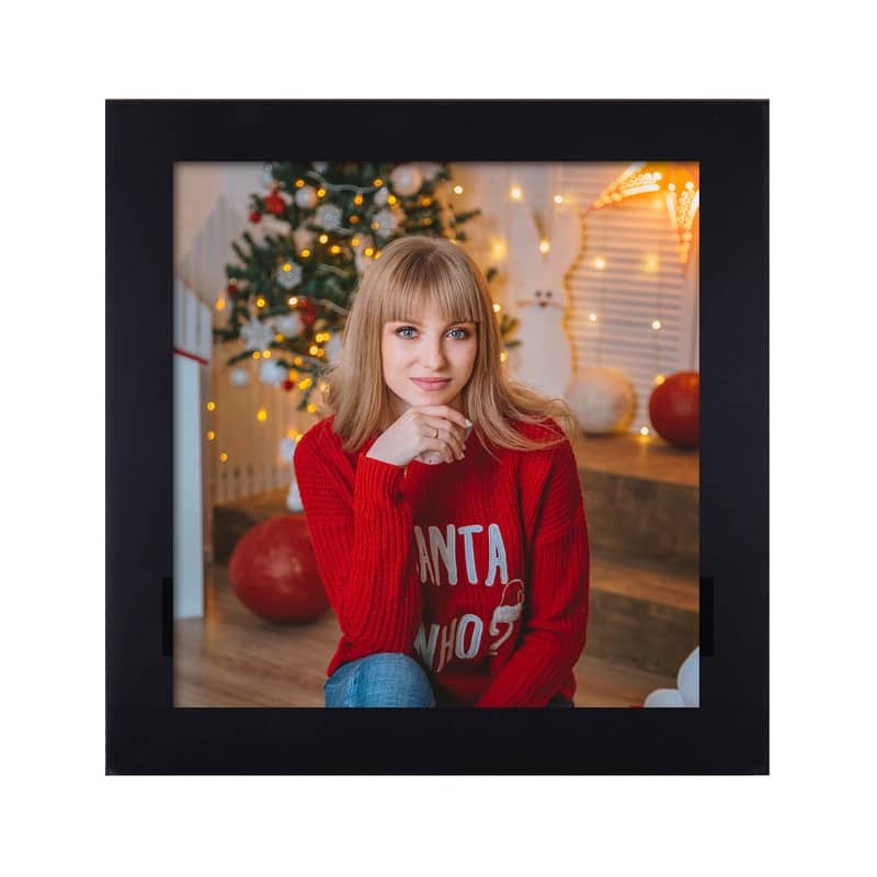 Adeco Decorative Black Wood Wall Hanging 10 x 10-inch Photo Frame