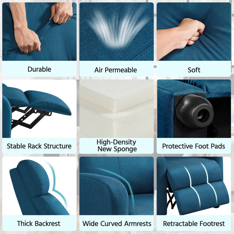 Yaheetech Modern Fabric Recliner Chair