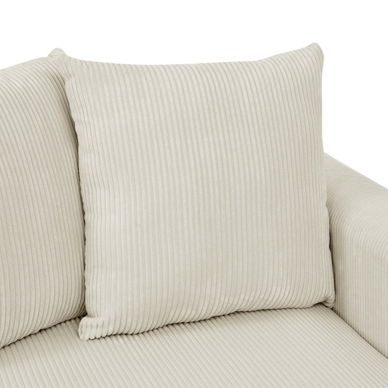 Haven 6 Piece Modular Corduroy Sectional Sofa Fabric Upholstery