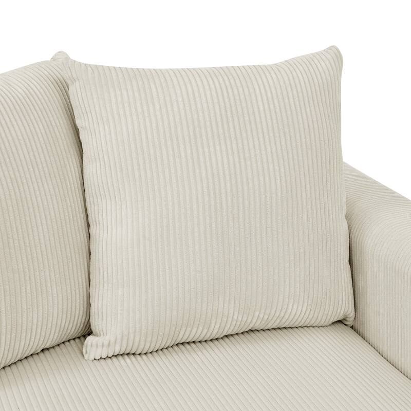 Haven Modular Corduroy Sectional - 6 Piece - 75" D x 116.5" W x 36" H