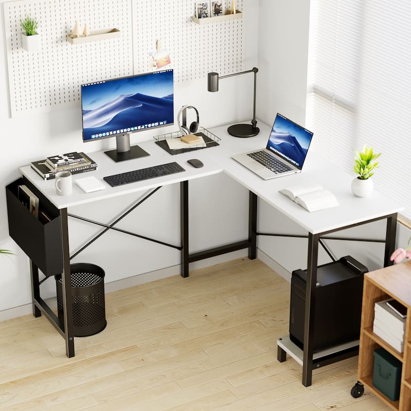 49-inch L-Shaped Computer Office Desk with Storage