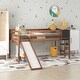 preview thumbnail 2 of 7, Creative Twin Loft Bed with Chalkboard, Slide, and Staircase for Kids