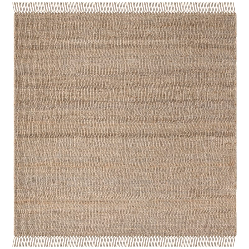 SAFAVIEH Handmade Natural Fiber Leteke Jute Fringe Rug - 6' x 6' Square - Grey