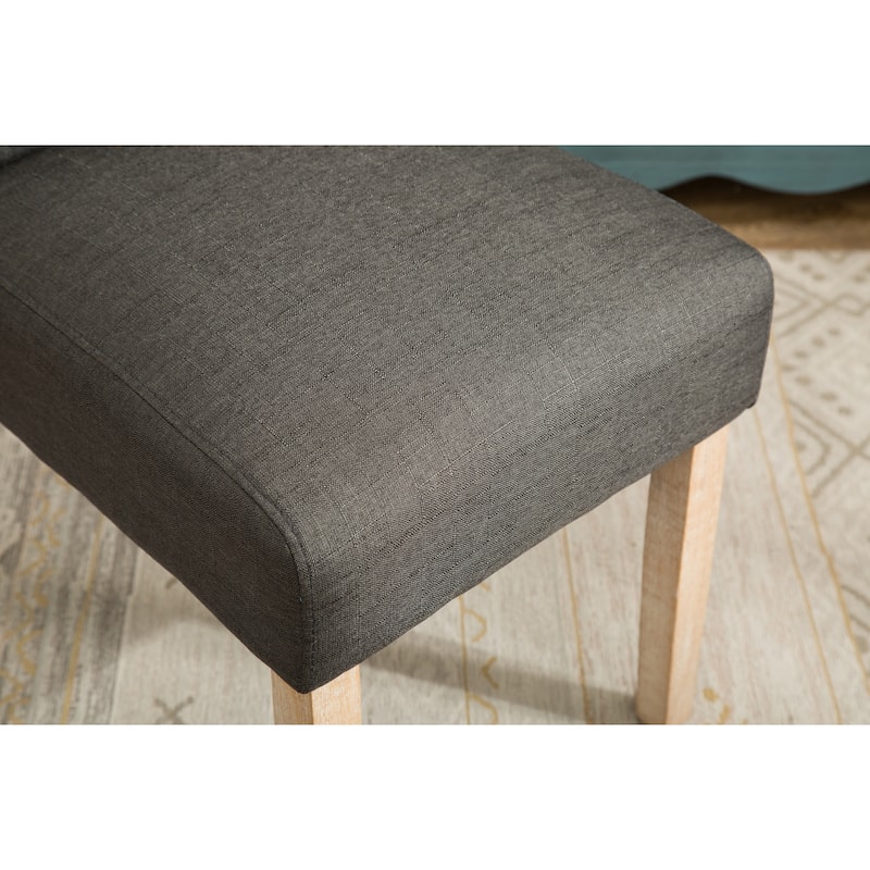Solid Wood Tufted Parsons Dining Chair, Set Of 2