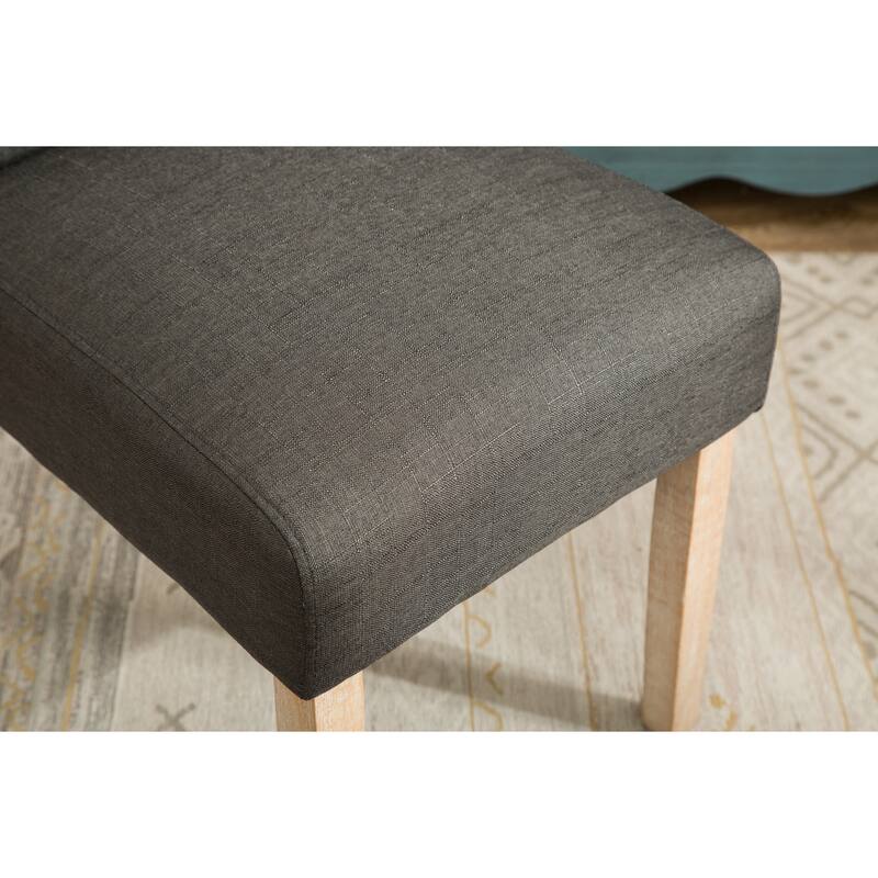 Tufted Parsons Dining Chairs Set of 2 Armless Design Enhance Dining Room Aesthetics Comfortable & Sturdy - Tan