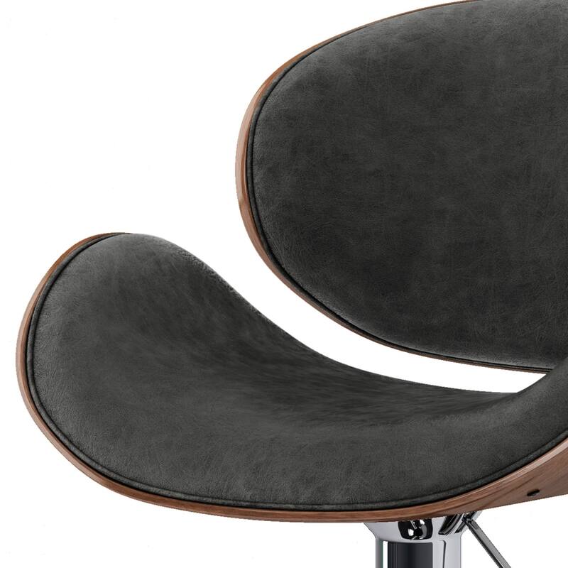 WYNDENHALL Avondale Mid Century Modern Bentwood Adjustable Swivel Bar Stool - 20.9 W x 20.5 D x 45.3 H