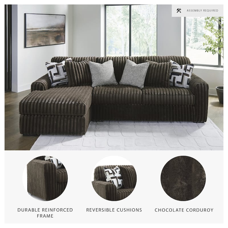 Signature Design by Ashley Midnight-madness Brown 2-Piece Sectional Sofa with Chaise - 120" W x 65" D x 40" H