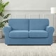 preview thumbnail 73 of 149, Subrtex 9-Piece Stretch Sofa Slipcover Sets with 4 Backrest Cushion Covers and 4 Seat Cushion Covers Loveseat - Denim Blue