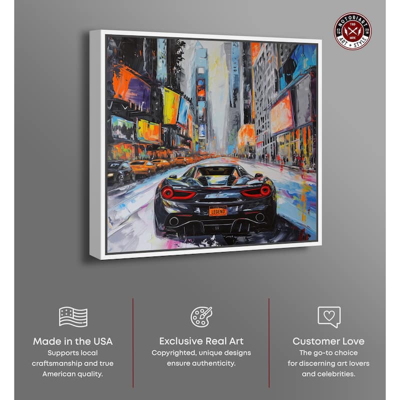 Notoriart Blast The Speakers Framed Car 1 Piece Canvas Wall Art