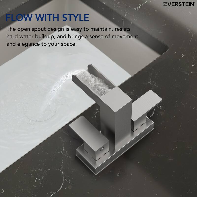 Centerset Bathroom Faucet 2-Handle, 4 Inch Bathroom Sink Faucet with Drain Assembly