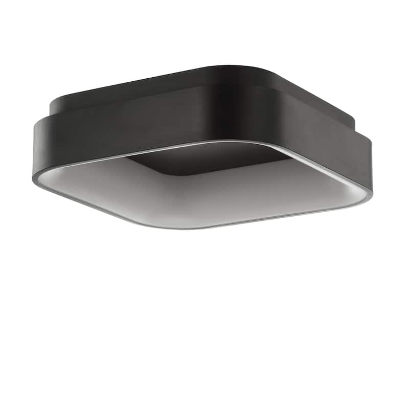 Cursive 17.7" Integrated LED Metal Flush Mount Ceiling Light, Black by JONATHAN Y