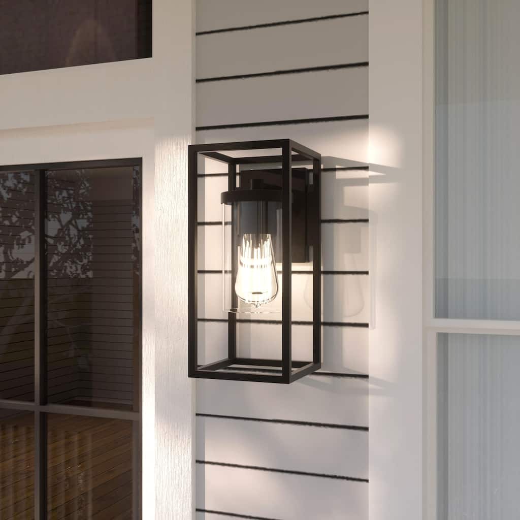 Acroma 1-Light Steel & Glass Dimmable Outdoor Wall Sconce with UL certified