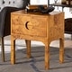 preview thumbnail 9 of 19, Kayla Modern and Contemporary Natural Light Mappa Real Burl Wood 2-Drawer Nightstand