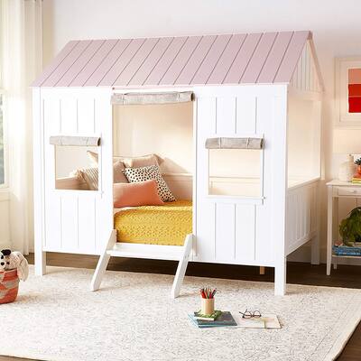 Curtains Design Full Size Bed, House-Shape Bed