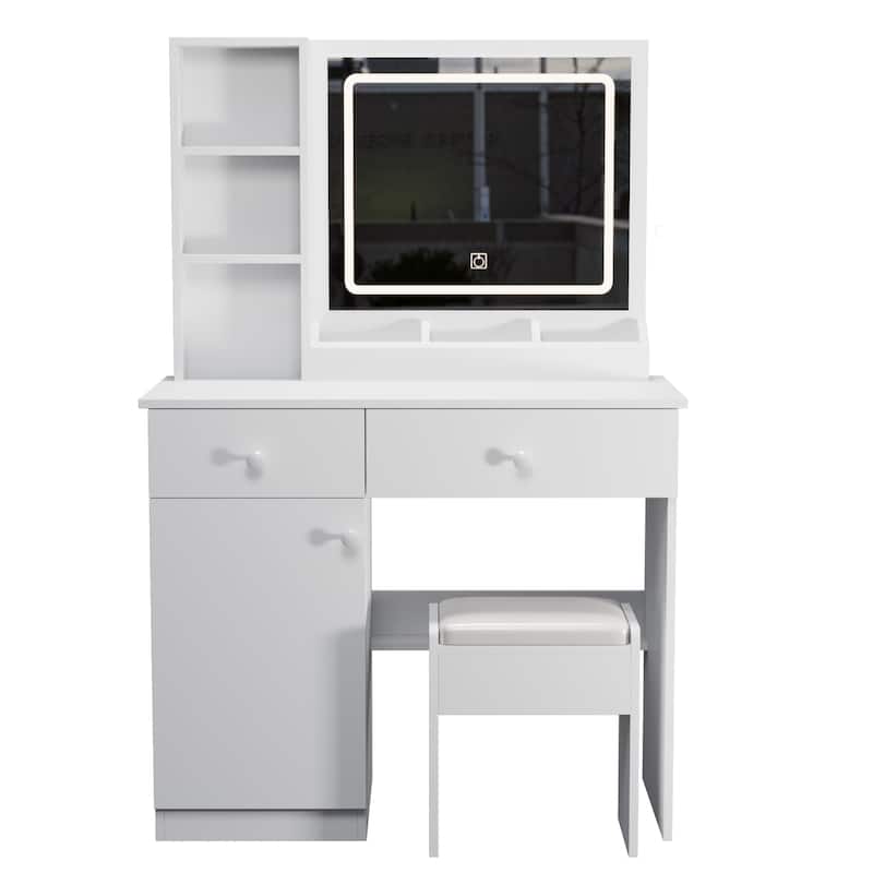 Fashion Vanity Desk with Mirror and Lights for Makeup