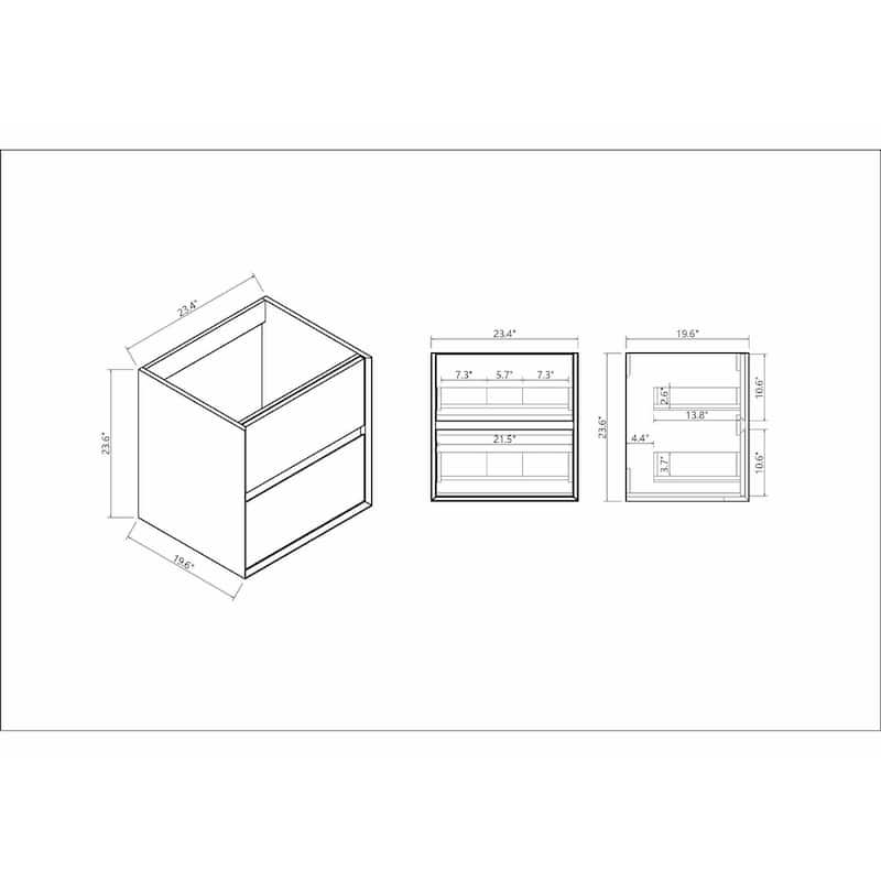 Selina 24" Wall Mounted Vanity with Single Sink - 24