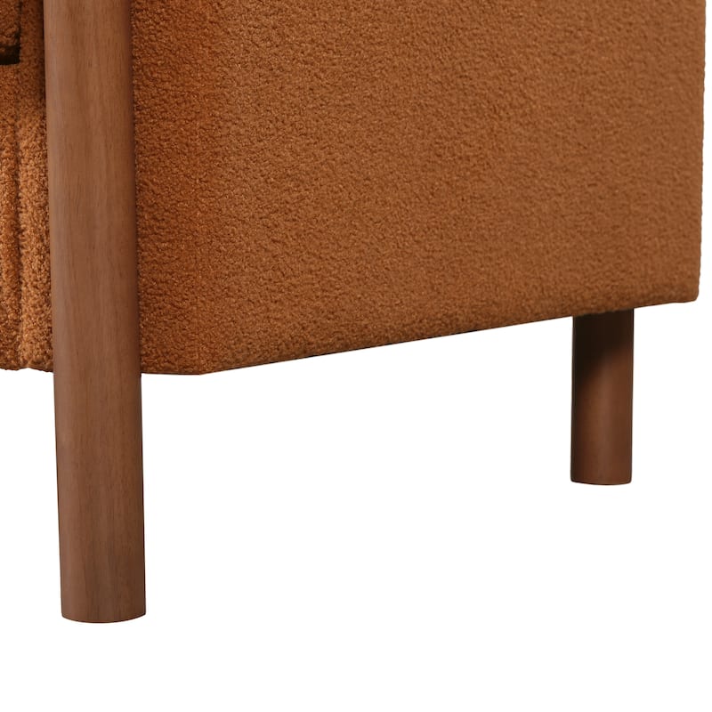 Christopher Knight Home - Adley Modern Upholstered 3-Seater Sofa with Curved Armrests and Solid Wood Legs